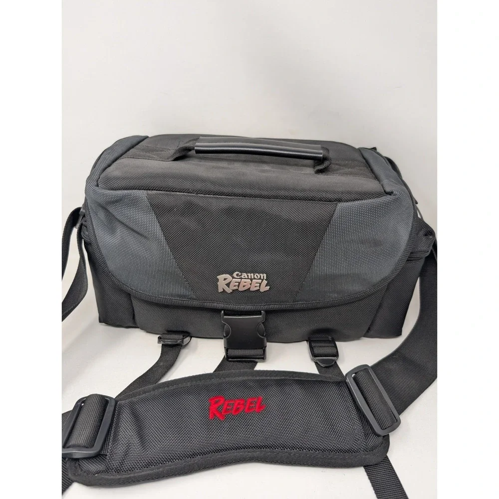 OEM‎ Canon Rebel Camera Shoulder Bag Travel Case Black With Dividers Padded